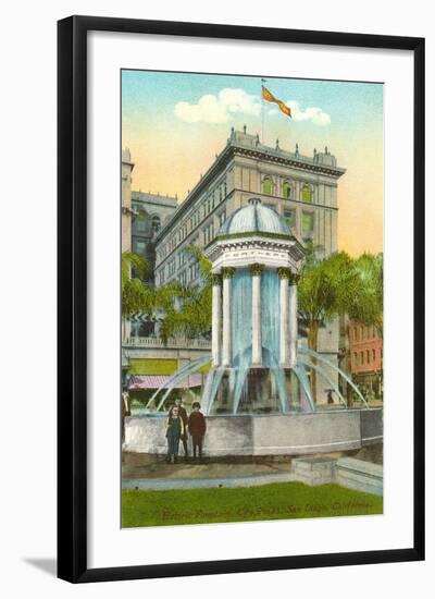 Fountain in Horton Plaza, San Diego, California-null-Framed Art Print