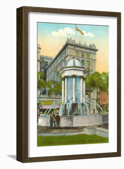 Fountain in Horton Plaza, San Diego, California-null-Framed Art Print