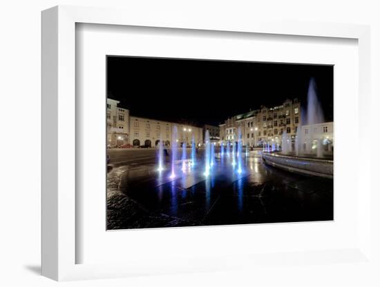 Fountain in Krakow at Night-Jacek Kadaj-Framed Photographic Print