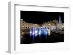 Fountain in Krakow at Night-Jacek Kadaj-Framed Photographic Print