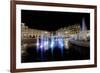 Fountain in Krakow at Night-Jacek Kadaj-Framed Photographic Print