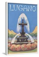 Fountain in Lugano-null-Framed Art Print