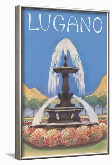 Fountain in Lugano-null-Framed Art Print