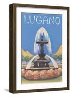 Fountain in Lugano-null-Framed Art Print