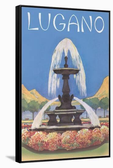 Fountain in Lugano-null-Framed Stretched Canvas