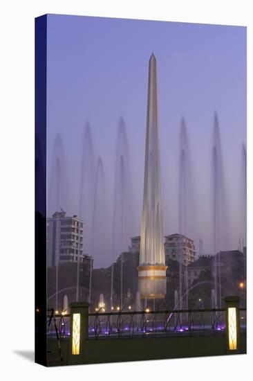 Fountain in People's Square, Yangon (Rangoon), Myanmar (Burma), Asia-Richard Cummins-Stretched Canvas