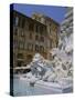 Fountain in Piazza Della Rotonda Outside Pantheon, Rome, Lazio, Italy, Europe-Julia Thorne-Stretched Canvas