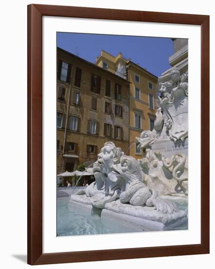 Fountain in Piazza Della Rotonda Outside Pantheon, Rome, Lazio, Italy, Europe-Julia Thorne-Framed Photographic Print
