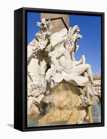 Fountain in Piazza Navona, Rome, Lazio, Italy, Europe-Richard Cummins-Framed Stretched Canvas