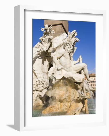 Fountain in Piazza Navona, Rome, Lazio, Italy, Europe-Richard Cummins-Framed Photographic Print