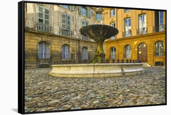 Fountain in Place D'albertas-Jon Hicks-Framed Stretched Canvas