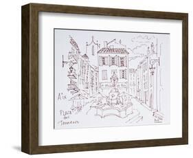 Fountain in Place des Tanneurs, Aix en Provence, France-Richard Lawrence-Framed Photographic Print