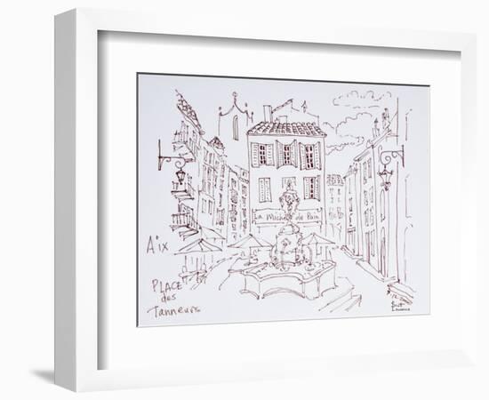 Fountain in Place des Tanneurs, Aix en Provence, France-Richard Lawrence-Framed Photographic Print