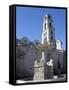 Fountain in Plaza San Francisco, with Convent and Church of San Francisco De Asis, Havana, Cuba-John Harden-Framed Stretched Canvas