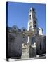 Fountain in Plaza San Francisco, with Convent and Church of San Francisco De Asis, Havana, Cuba-John Harden-Stretched Canvas