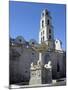 Fountain in Plaza San Francisco, with Convent and Church of San Francisco De Asis, Havana, Cuba-John Harden-Mounted Photographic Print