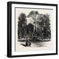 Fountain in the Borghese Gardens, Rome and its Environs, Italy, 19th Century-null-Framed Giclee Print