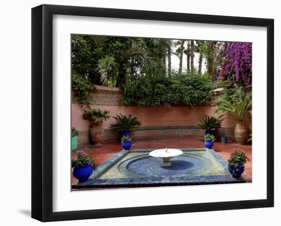 Fountain in the Majorelle Garden, Restored by the Couturier Yves Saint-Laurent, Marrakesh, Morocco-De Mann Jean-Pierre-Framed Photographic Print