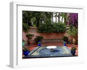 Fountain in the Majorelle Garden, Restored by the Couturier Yves Saint-Laurent, Marrakesh, Morocco-De Mann Jean-Pierre-Framed Photographic Print