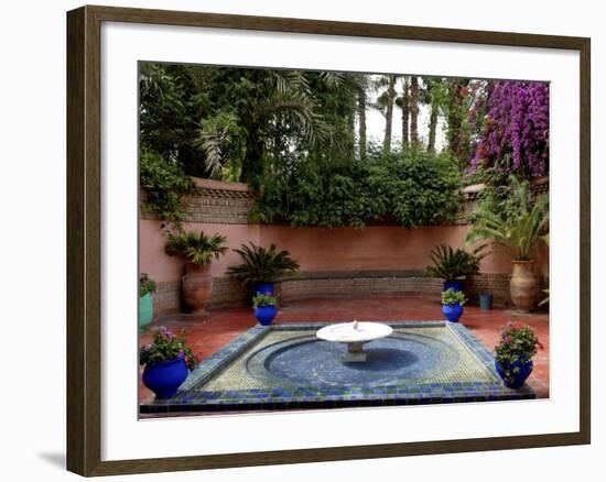 Fountain in the Majorelle Garden, Restored by the Couturier Yves Saint-Laurent, Marrakesh, Morocco-De Mann Jean-Pierre-Framed Photographic Print