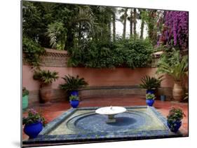 Fountain in the Majorelle Garden, Restored by the Couturier Yves Saint-Laurent, Marrakesh, Morocco-De Mann Jean-Pierre-Mounted Photographic Print