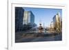 Fountain in the Odori Park, downtown Sapporo at sunset, Hokkaido, Japan, Asia-Michael Runkel-Framed Photographic Print