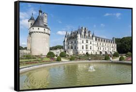 Fountain in the park of Chenonceau castle, UNESCO World Heritage Site, Chenonceaux, Indre-et-Loire,-Francesco Vaninetti-Framed Stretched Canvas