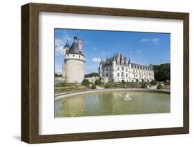 Fountain in the park of Chenonceau castle, UNESCO World Heritage Site, Chenonceaux, Indre-et-Loire,-Francesco Vaninetti-Framed Photographic Print