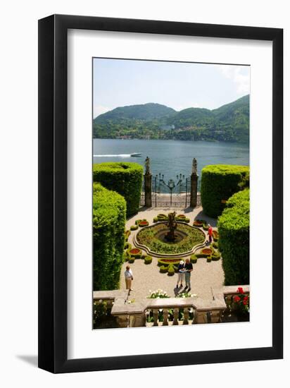 Fountain in the park of Villa Carlotta, Tremezzo, Lake Como, Lombardy, Italy-null-Framed Art Print