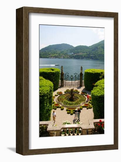 Fountain in the park of Villa Carlotta, Tremezzo, Lake Como, Lombardy, Italy-null-Framed Art Print