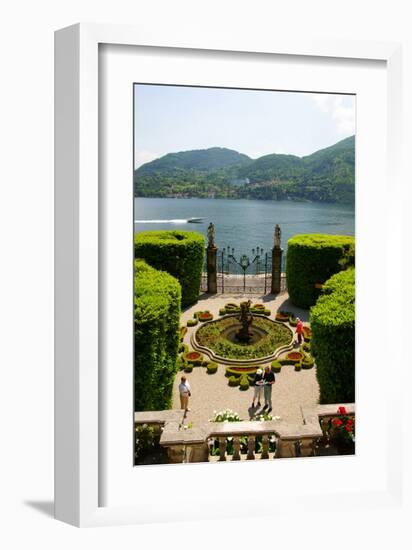 Fountain in the park of Villa Carlotta, Tremezzo, Lake Como, Lombardy, Italy-null-Framed Art Print