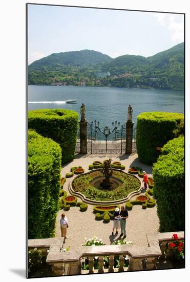 Fountain in the park of Villa Carlotta, Tremezzo, Lake Como, Lombardy, Italy-null-Mounted Art Print