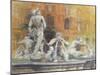 Fountain in the Piazza Navona, Rome, 1982-Glyn Morgan-Mounted Giclee Print