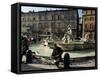 Fountain in the Piazza Navona, Rome, Lazio, Italy-Michael Newton-Framed Stretched Canvas