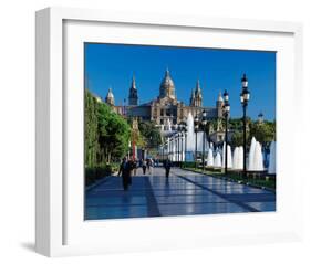 Fountain Natl Museum Barcelona-null-Framed Art Print