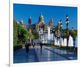 Fountain Natl Museum Barcelona-null-Framed Art Print