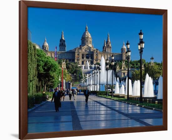 Fountain Natl Museum Barcelona-null-Framed Art Print