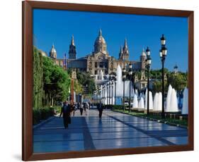 Fountain Natl Museum Barcelona-null-Framed Art Print