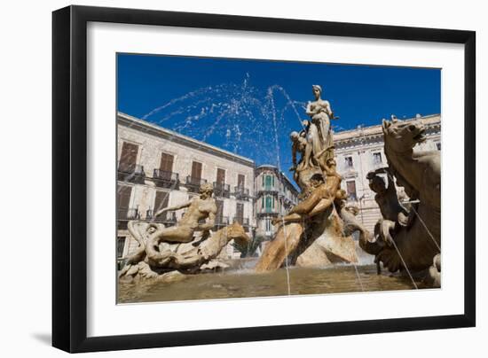 Fountain of Diana on the Tiny Island of Ortygia, UNESCO World Heritage Site, Syracuse-Martin Child-Framed Photographic Print