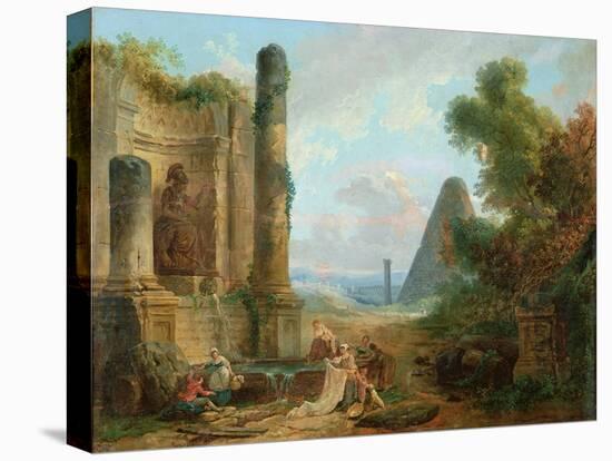 Fountain of Minerva, Rome, 1772-Hubert Robert-Stretched Canvas