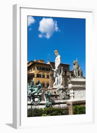 Fountain of Neptune (Biancone), Florence (Firenze), Tuscany, Italy, Europe-Nico Tondini-Framed Photographic Print