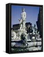 Fountain of Neptune Dating from 1576, in the Piazza Della Signora, Florence, Tuscany, Italy-Desmond Harney-Framed Stretched Canvas