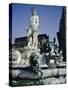 Fountain of Neptune Dating from 1576, in the Piazza Della Signora, Florence, Tuscany, Italy-Desmond Harney-Stretched Canvas