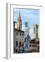 Fountain of Neptune frames the Palazzo del Bargello, Florence, UNESCO World Heritage Site, Tuscany,-Roberto Moiola-Framed Photographic Print