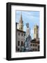 Fountain of Neptune frames the Palazzo del Bargello, Florence, UNESCO World Heritage Site, Tuscany,-Roberto Moiola-Framed Photographic Print