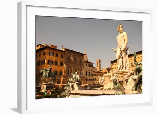 Fountain of Neptune in Florence.-Spectral-Design-Framed Photographic Print