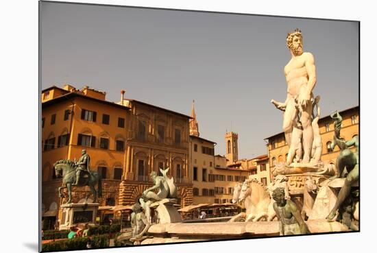 Fountain of Neptune in Florence.-Spectral-Design-Mounted Photographic Print