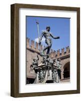 Fountain of Neptune, Piazza Del Nettuno, Bologna, Emilia Romagna, Italy, Europe-Frank Fell-Framed Photographic Print