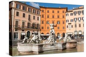 Fountain of Neptune, Piazza Navona, Rome, Lazio, Italy, Europe-Carlo Morucchio-Stretched Canvas