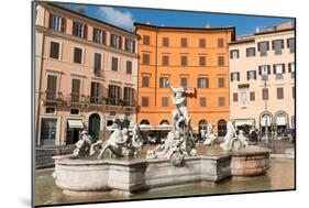 Fountain of Neptune, Piazza Navona, Rome, Lazio, Italy, Europe-Carlo Morucchio-Mounted Photographic Print